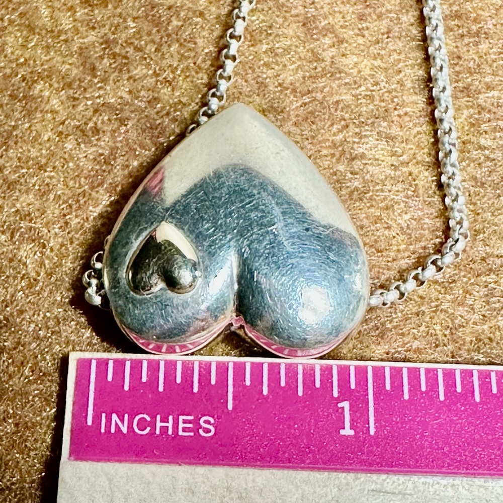 Mikal-Jon Bayanihan 925 Silver & 18K Gold Heart Pendant Necklace 18” Lot#54 - Picture 9 of 11